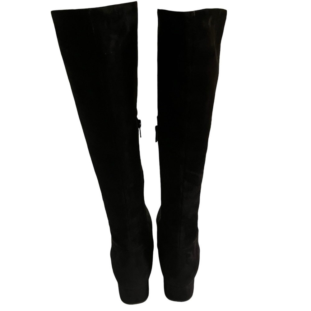 Saint Laurent Paris Black Suede Tall Block Heel Boots 40(9.5) - Picture 7 of 13